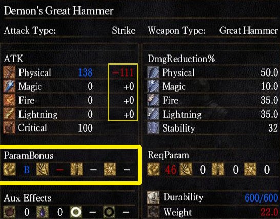 weapon scaling dks